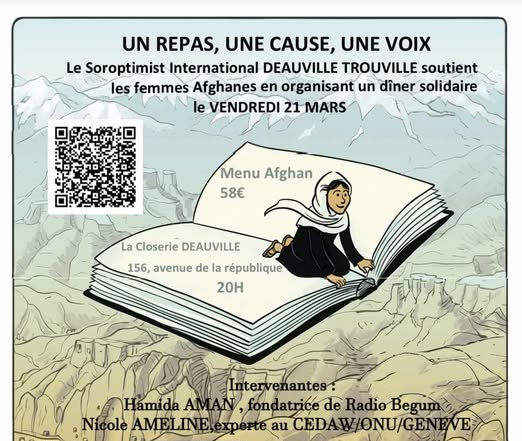 Diner solidaire afghan le 21 mars 2025 « Un repas une cause une voix »